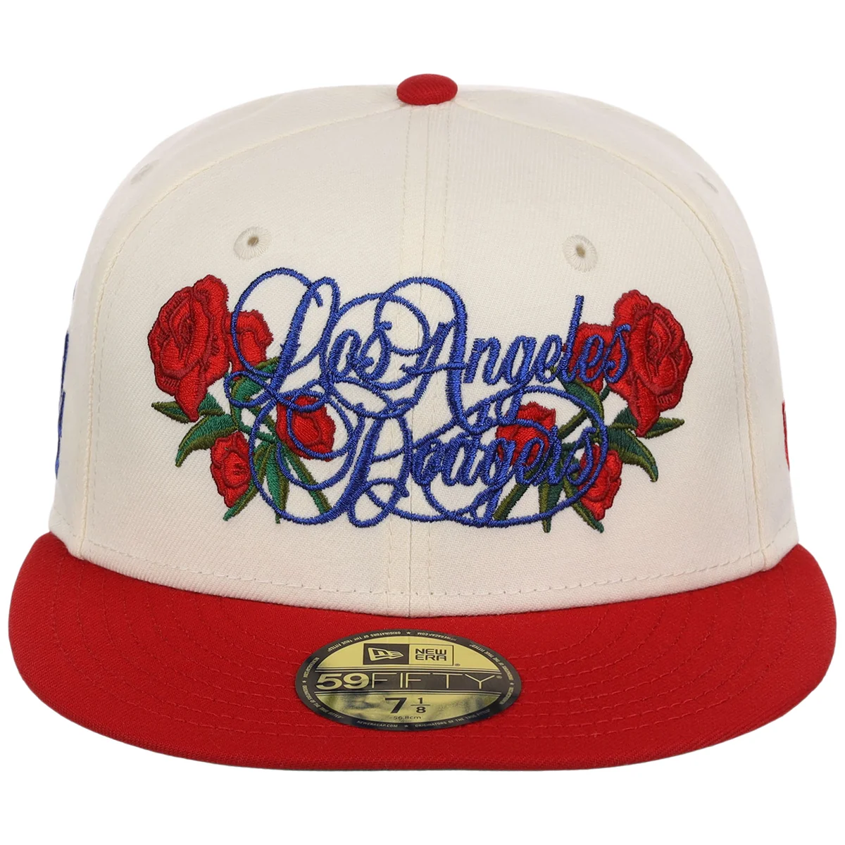 Los Angeles Dodgers Rose Script New Era 59FIFTY detail view
