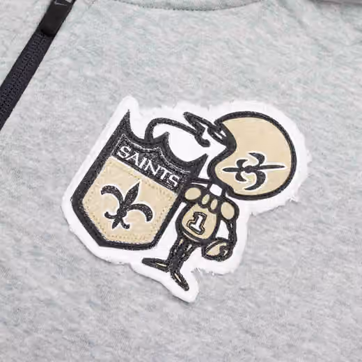 New Orleans Saints Historic Nike NFL Full-Zip Fleece Hoodie Gray view 3