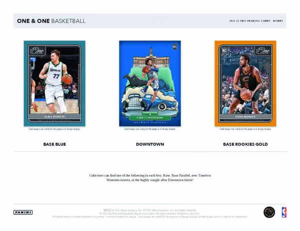 2021/22 Panini One and One Basketball NBA Hobby Box view 2
