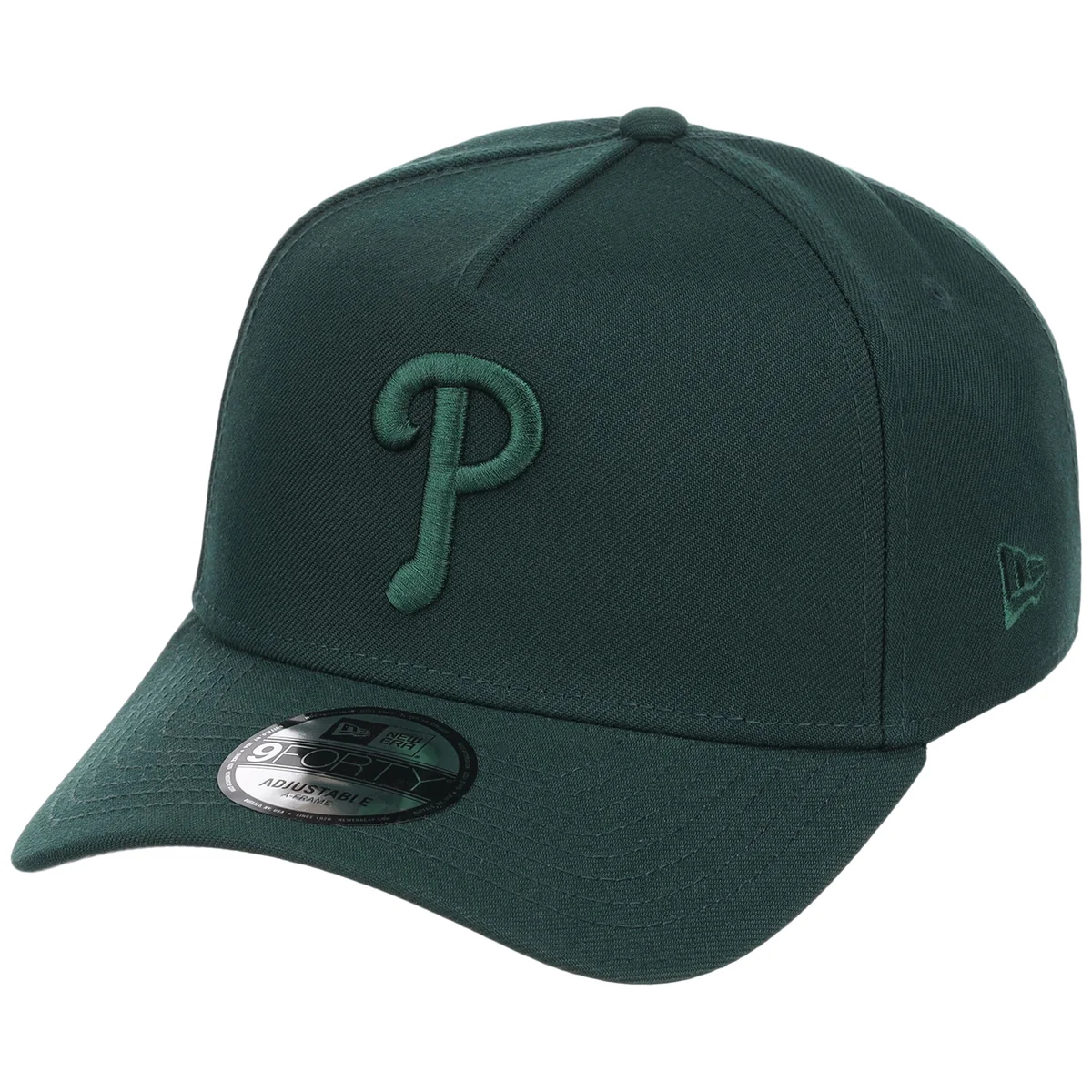Philadelphia Phillies MLB Dark Green FASHION CORE New Era 9FORTY A-Frame detail view