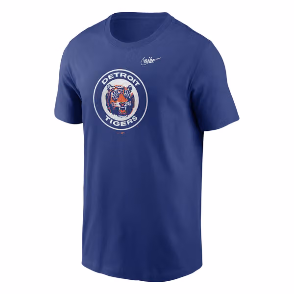 Detroit Tigers Cooperstown Logo Nike MLB T-Shirt Blue view 1