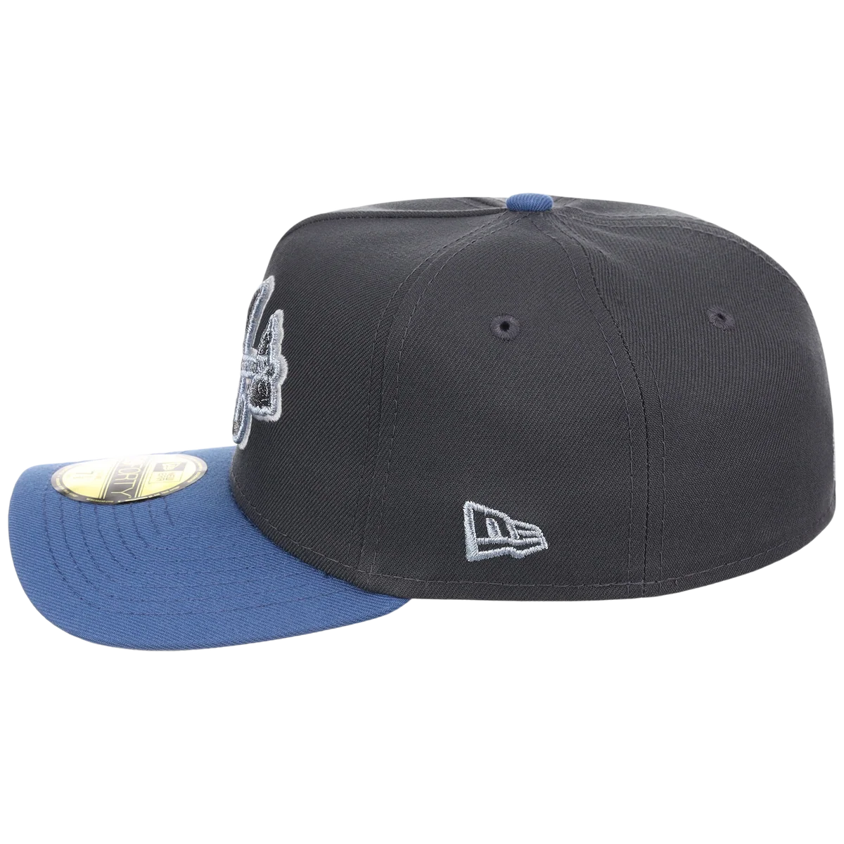 Atlanta Braves MLB Indigo Steel New Era 59FORTY detail view