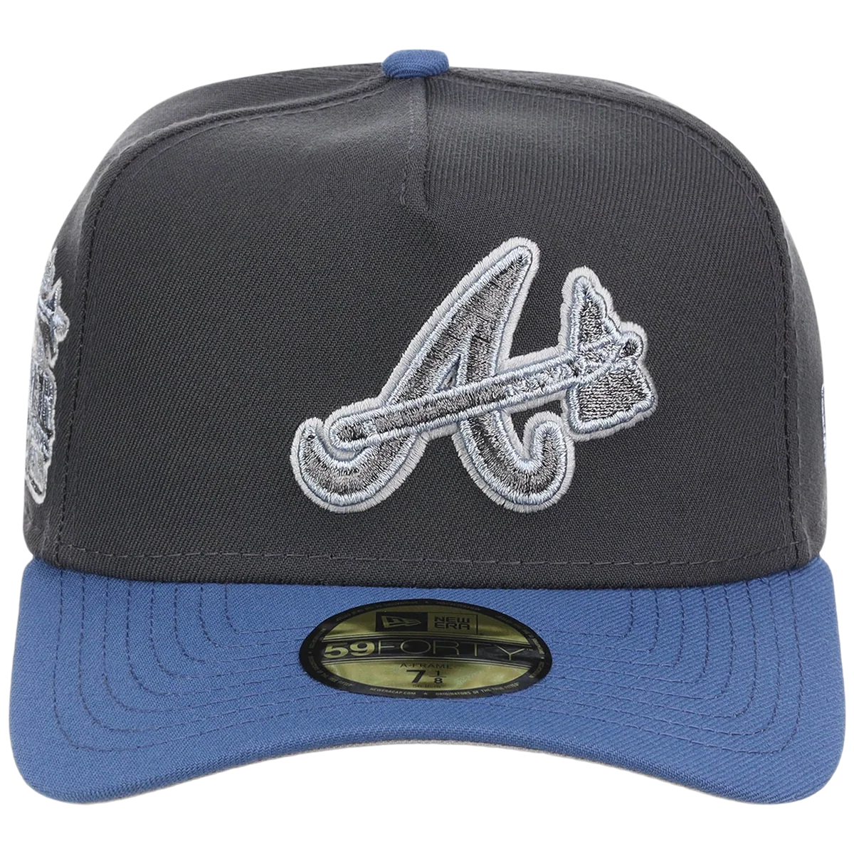 Atlanta Braves MLB Indigo Steel New Era 59FORTY detail view