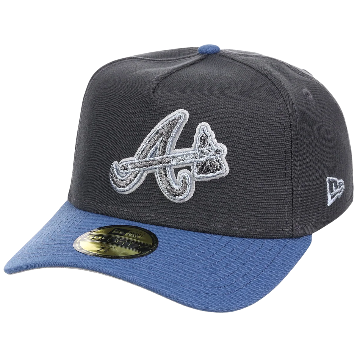 Atlanta Braves MLB Indigo Steel New Era 59FORTY detail view