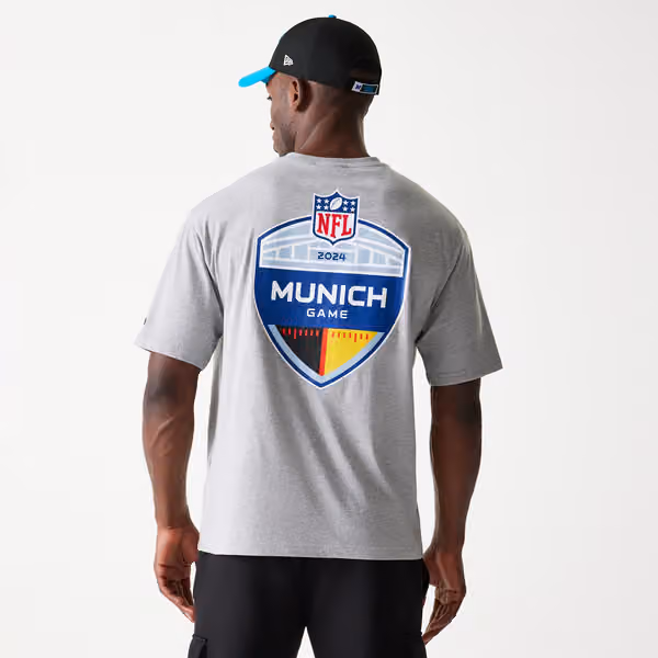 2024 NFL Munich Game Carolina Panthers Collegiate T-Shirt Gray view 2