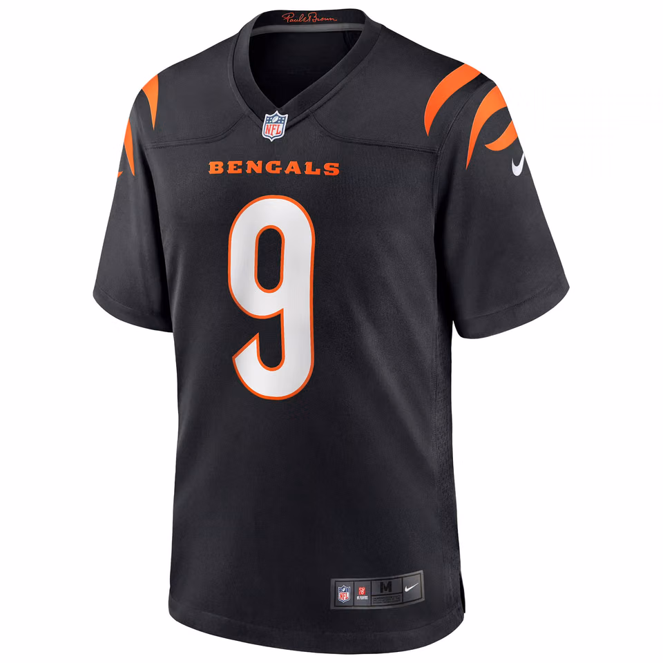 Joe Burrow #9 Cincinnati Bengals Nike Game NFL Football Jersey Black view 2