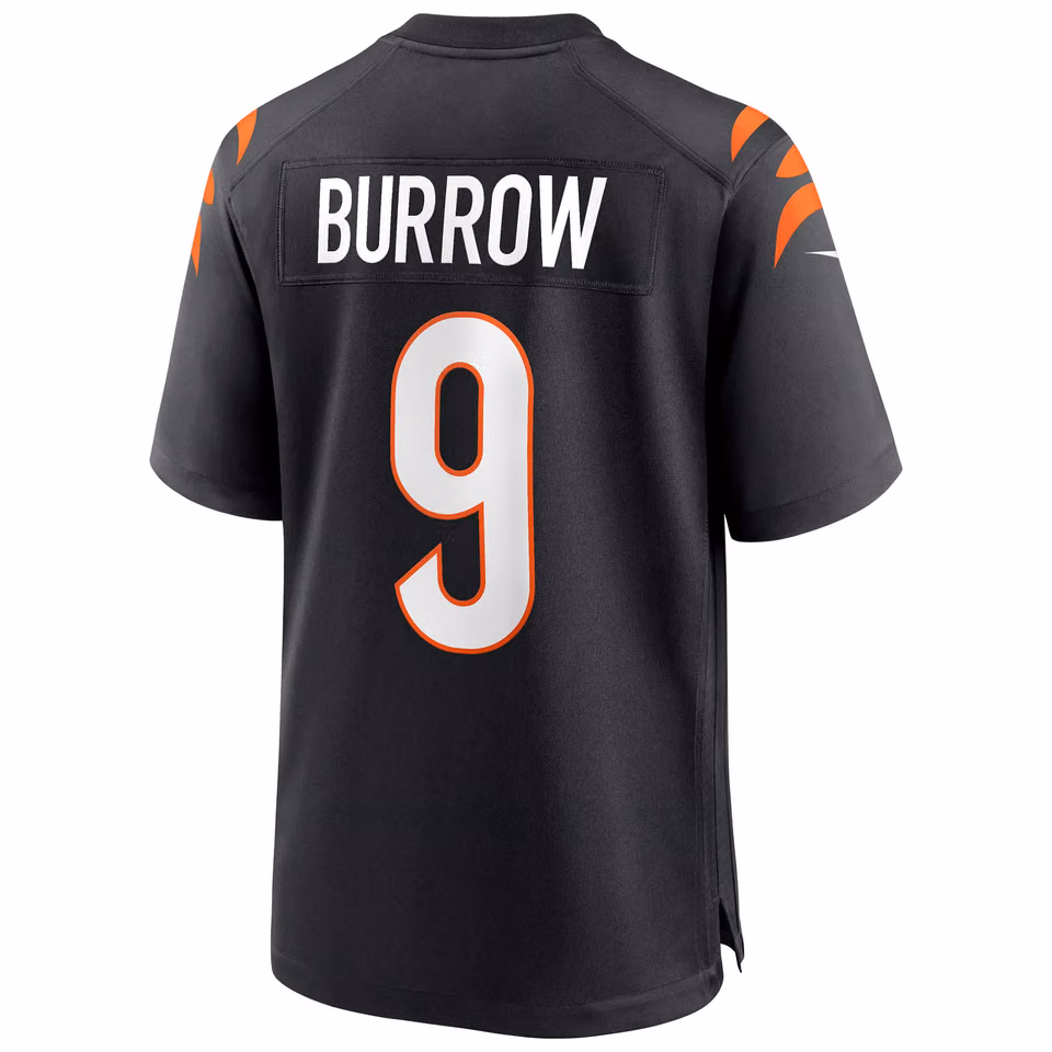 Joe Burrow #9 Cincinnati Bengals Nike Game NFL Football Jersey Black view 3