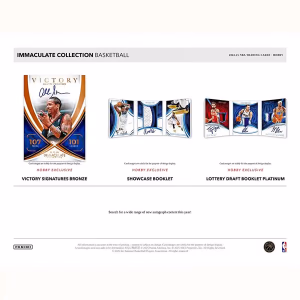 2024/25 Panini Immaculate Basketball NBA Hobby Box view 4