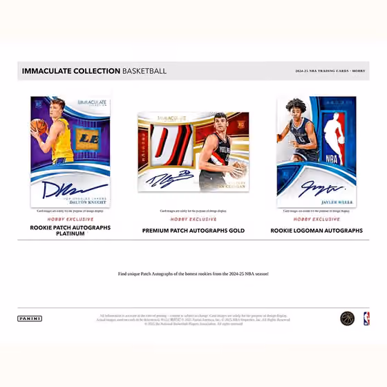 2024/25 Panini Immaculate Basketball NBA Hobby Box view 2