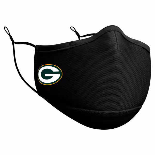 Green Bay Packers Official NFL On-Field Face Mask Black view 2