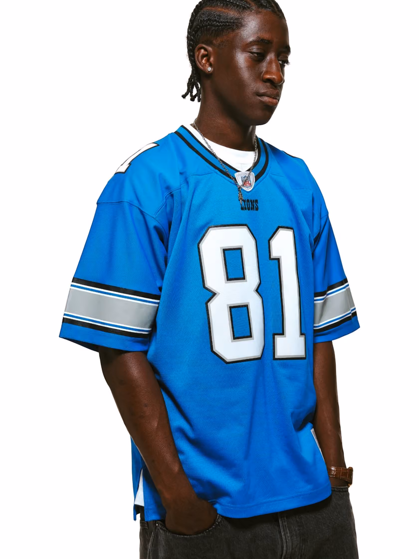 Calvin Johnson #81 Detroit Lions 2007 Legacy Throwback NFL Jersey Blue view 7