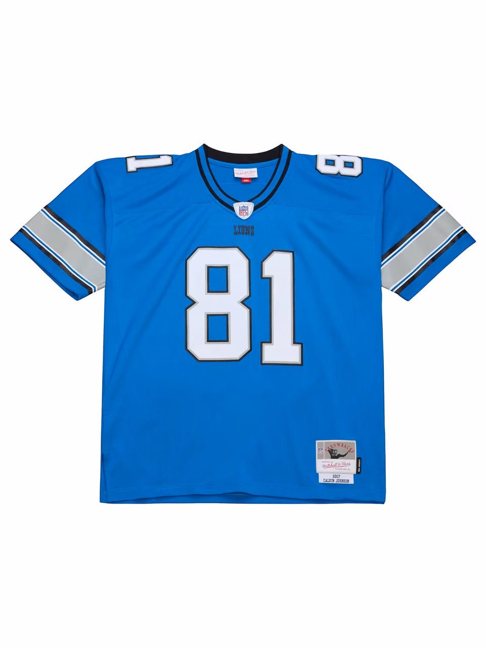 Calvin Johnson #81 Detroit Lions 2007 Legacy Throwback NFL Jersey Blue view 2