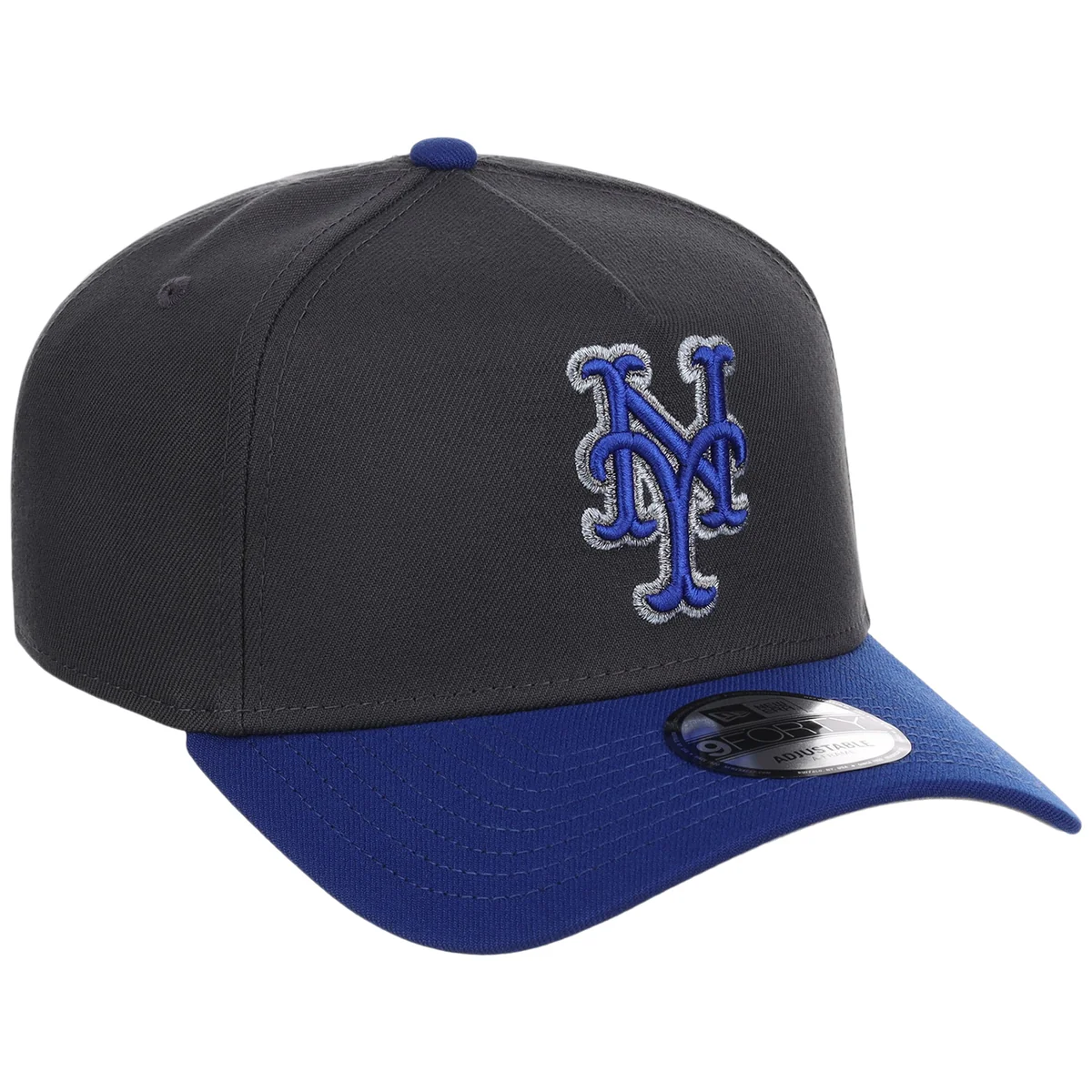 New York Mets MLB Graphite x Royal FASHION CORE New Era 9FORTY A-Frame front view