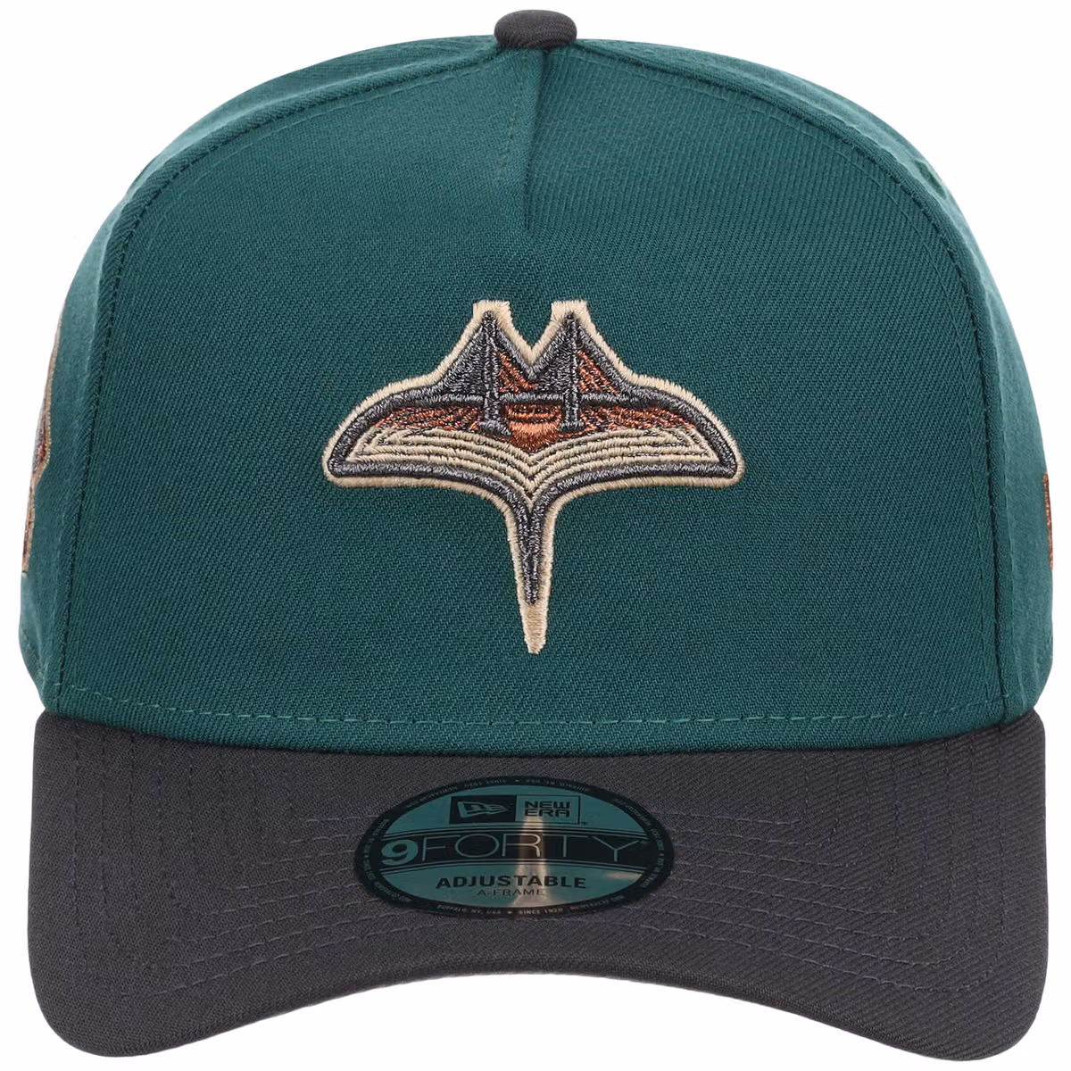 Tampa Bay Rays MLB Emerald Graphite New Era 9FORTY detail view