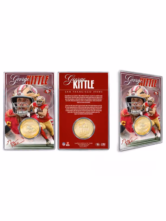 George Kittle San Francisco 49ers Acrylic Bronze NFL Coin Card view 1