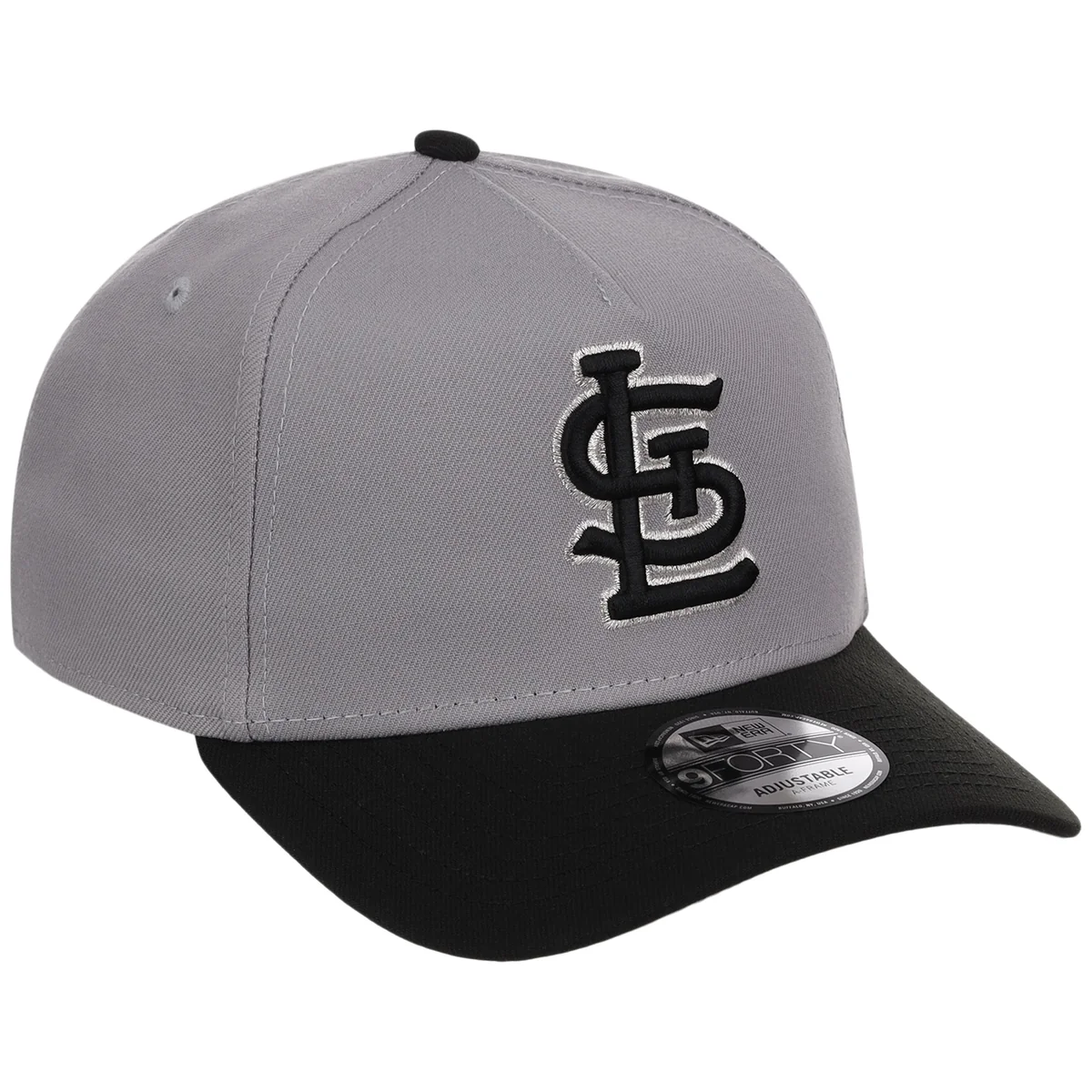 St. Louis Cardinals MLB Gray x Black FASHION CORE New Era 9FORTY A-Frame front view