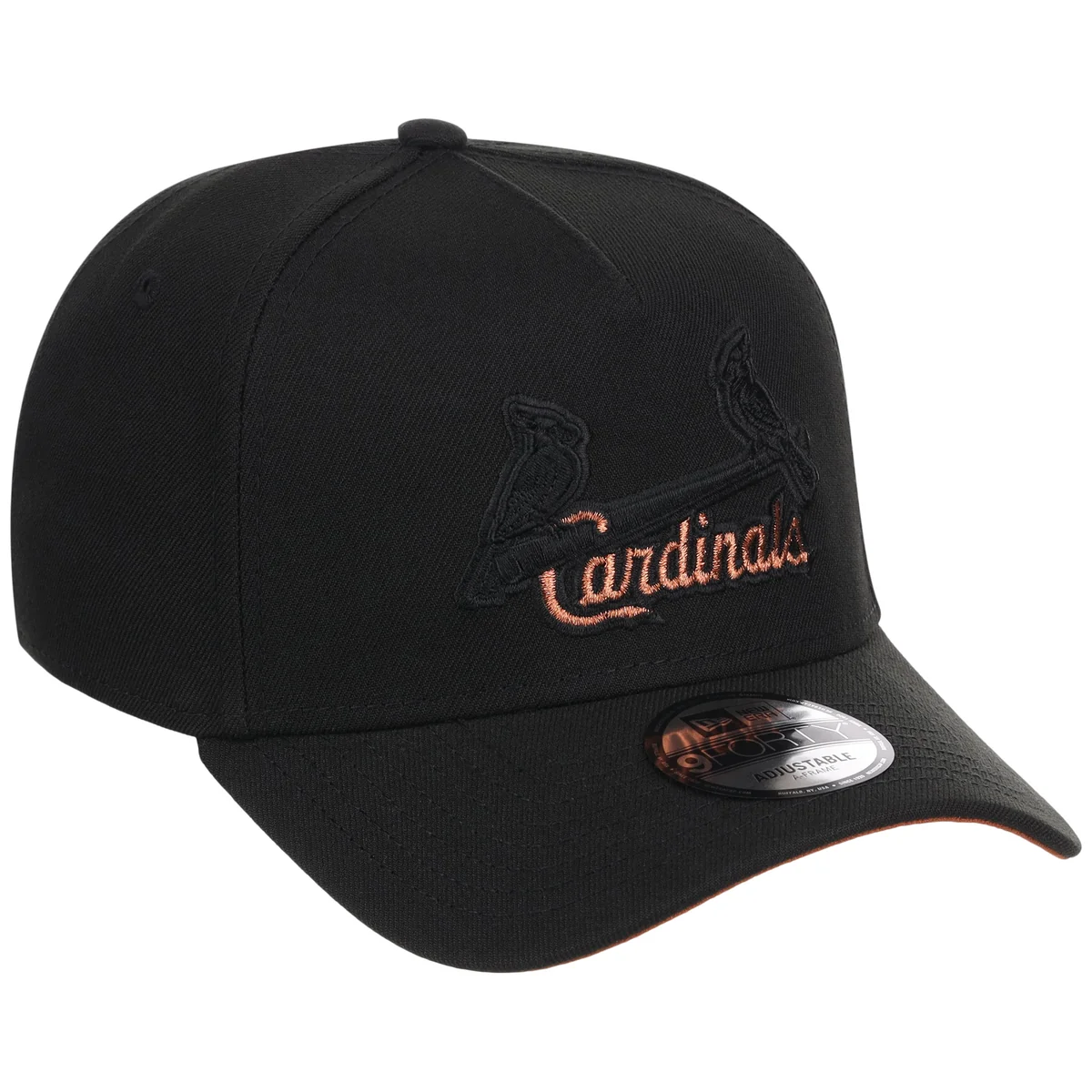 St. Louis Cardinals MLB Black x Rust FASHION CORE New Era 9FORTY A-Frame front view