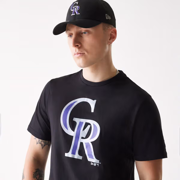 Colorado Rockies Team Logo New Era MLB T-Shirt Black view 5