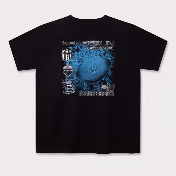 2025 NFL Berlin Game Map L&L '89 Band T-Shirt Black view 1