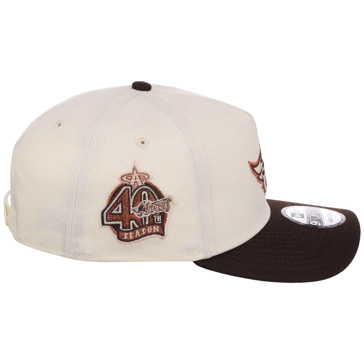Anaheim Angels MLB Walnut Reserve New Era 9FORTY A-Frame detail view