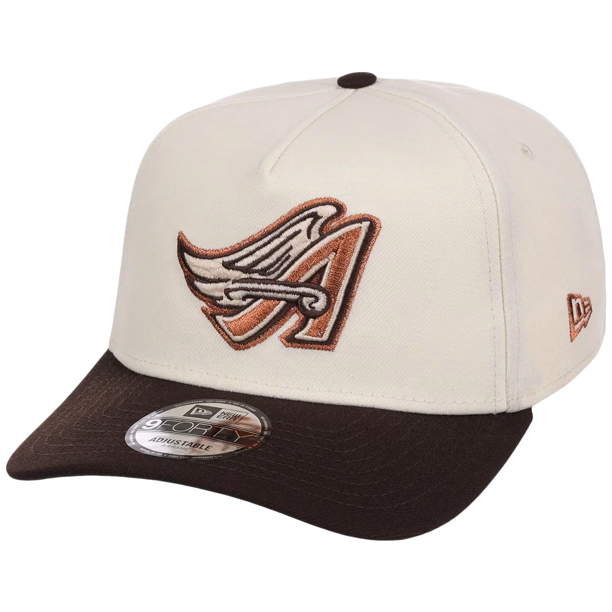 Anaheim Angels MLB Walnut Reserve New Era 9FORTY A-Frame detail view