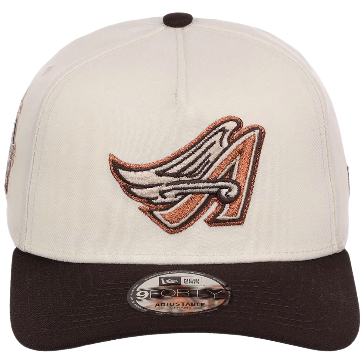 Anaheim Angels MLB Walnut Reserve New Era 9FORTY A-Frame detail view