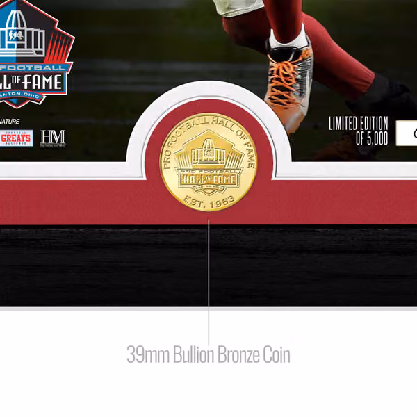 Larry Fitzgerald Arizona Cardinals Hall of Fame Bronze Coin Framed NFL Photo view 2