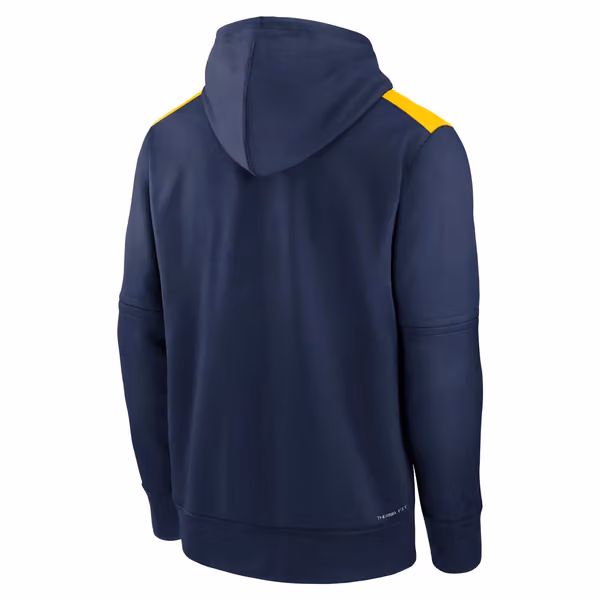 Milwaukee Brewers 2025 MLB Authentic Performance Therma Hoodie Navy view 2
