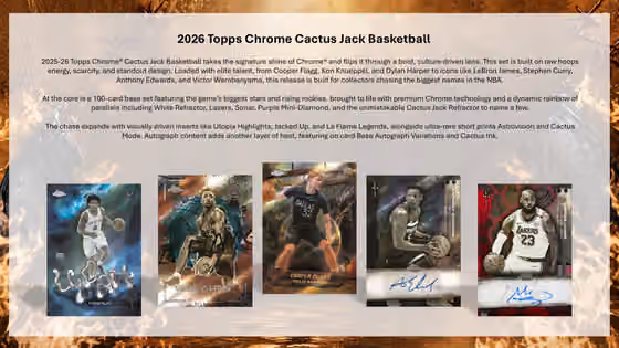 2025/26 Topps Chrome Cactus Jack Basketball NBA Hobby Box view 2