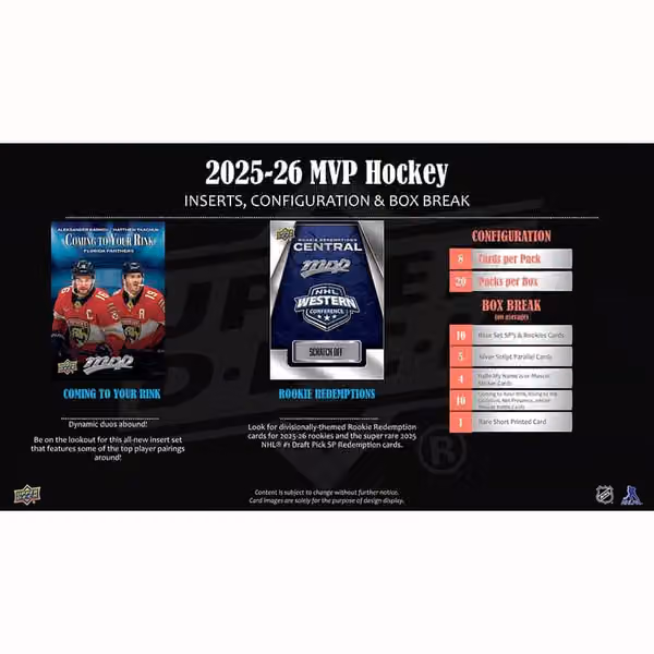 2025/26 Upper Deck MVP Hockey NHL Hobby Box view 5