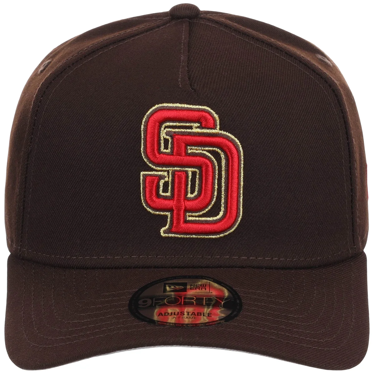 San Diego Padres MLB Burnt Wood FASHION CORE New Era 9FORTY A-Frame detail view