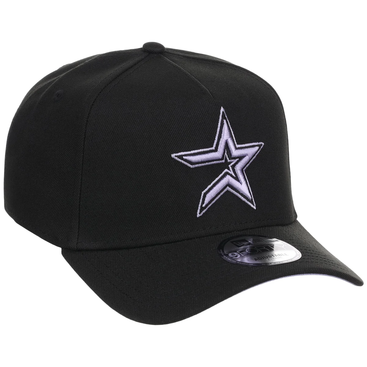 Houston Astros MLB Black x Lavender FASHION CORE New Era 9FORTY A-Frame front view