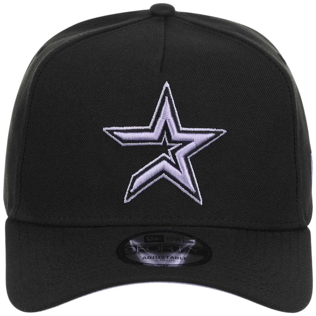 Houston Astros MLB Black x Lavender FASHION CORE New Era 9FORTY A-Frame detail view