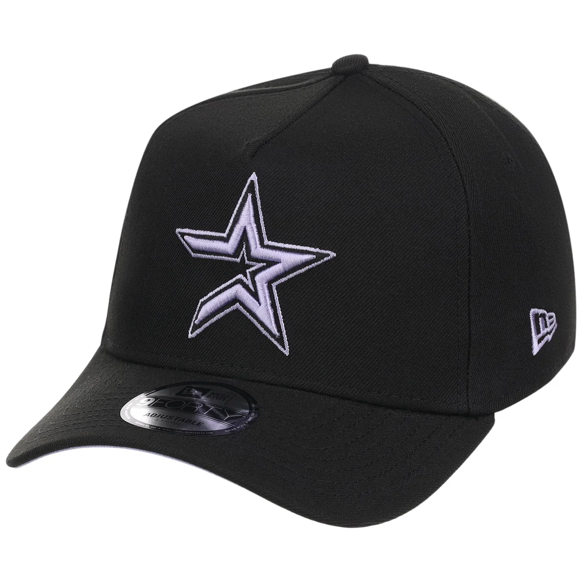 Houston Astros MLB Black x Lavender FASHION CORE New Era 9FORTY A-Frame detail view