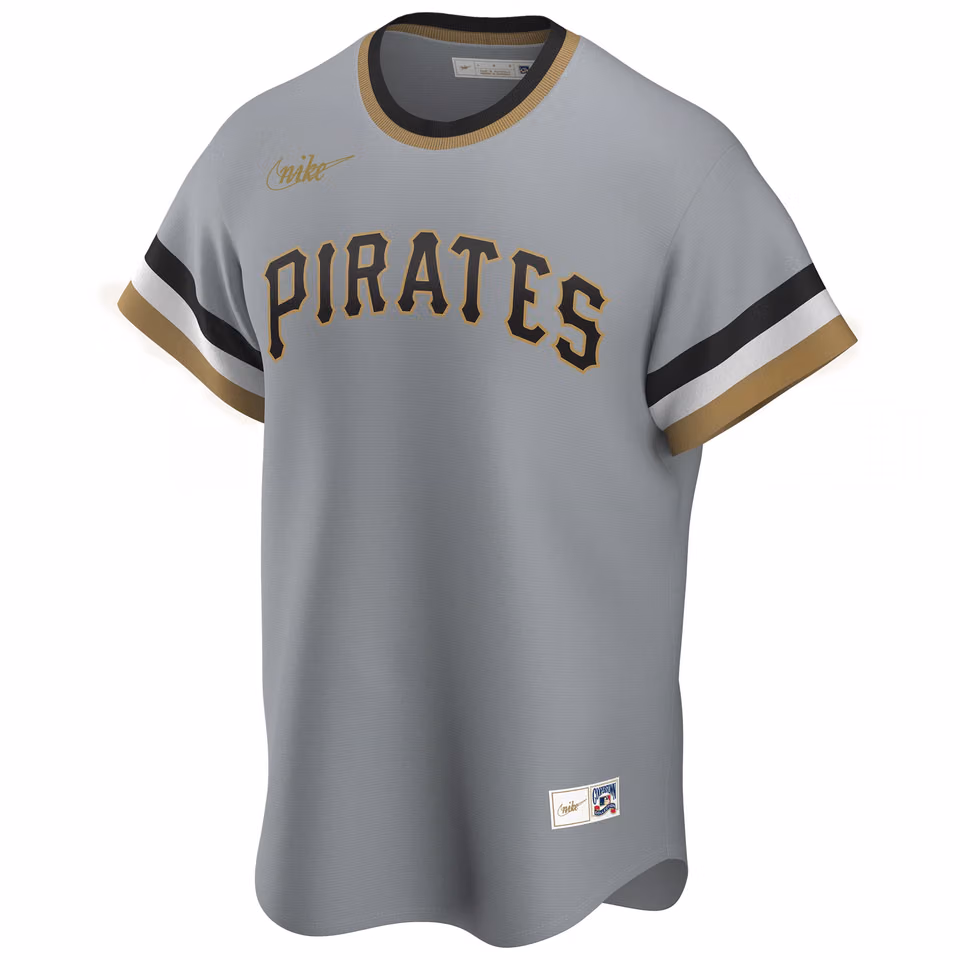 Pittsburgh Pirates Cooperstown Collection Nike MLB Jersey Gray view 1