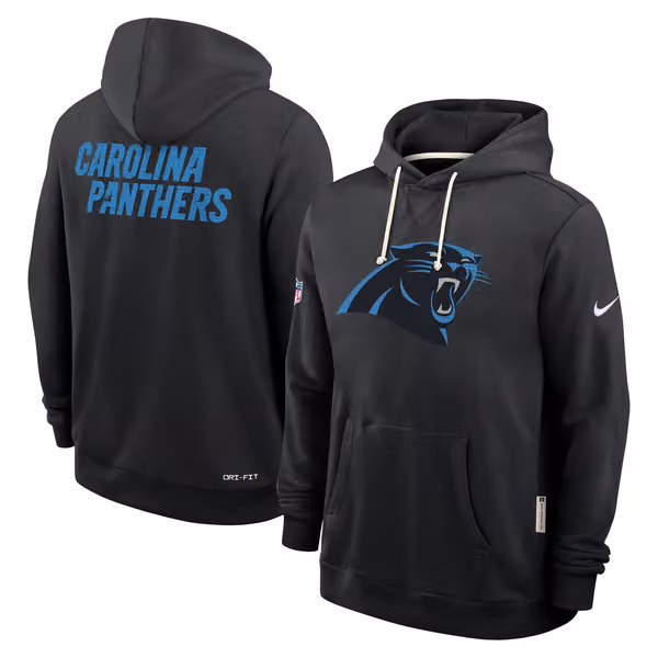 Carolina Panthers 2025 NFL Sideline Nike Standard Issue Hoodie Black view 1