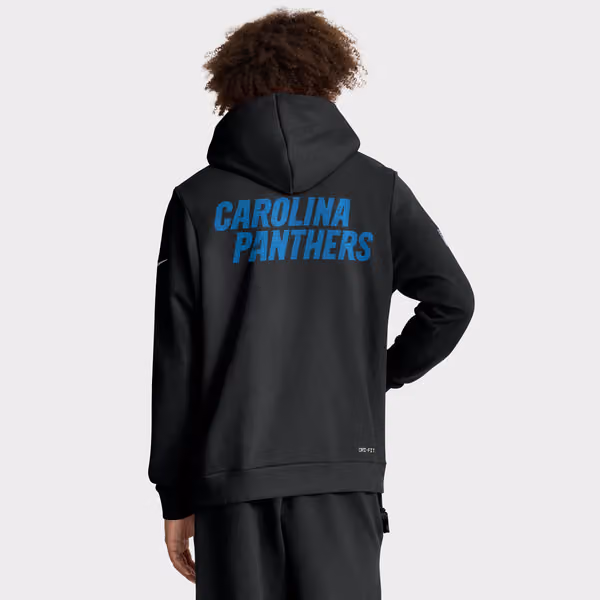 Carolina Panthers 2025 NFL Sideline Nike Standard Issue Hoodie Black view 3