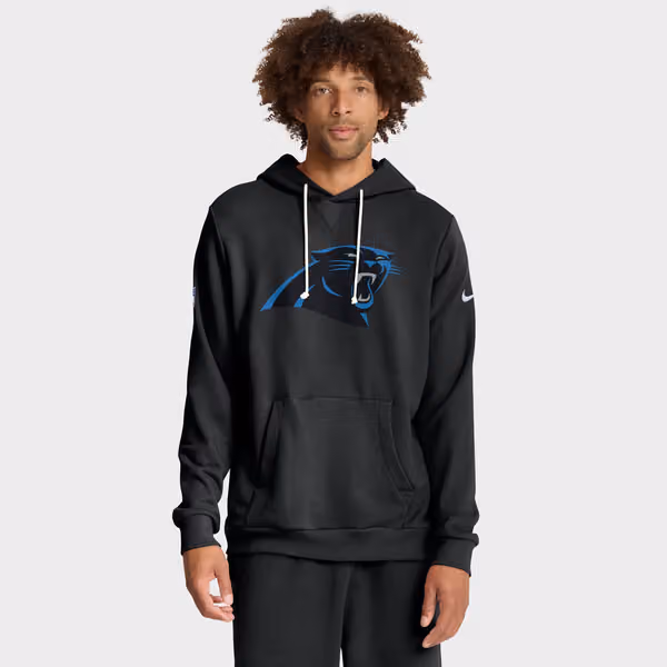Carolina Panthers 2025 NFL Sideline Nike Standard Issue Hoodie Black view 2