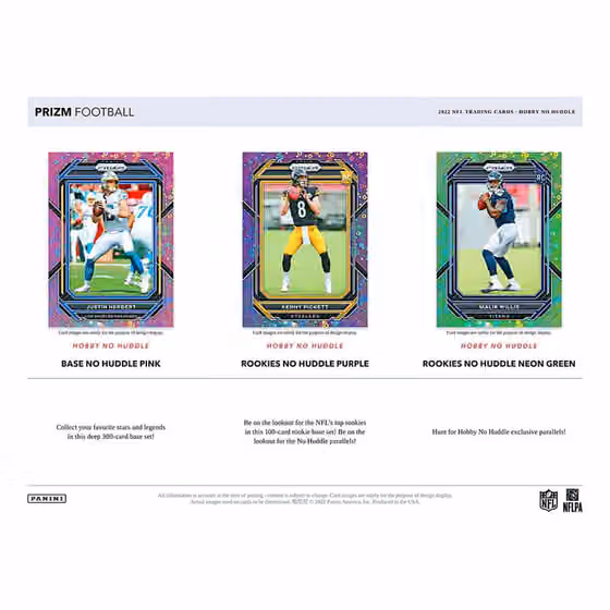 2022 Panini Prizm Football NFL No Huddle Box view 2