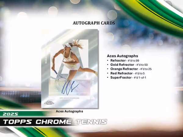 2025 Topps Chrome Tennis Breaker Delight Hobby Box view 6
