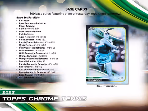 2025 Topps Chrome Tennis Breaker Delight Hobby Box view 3