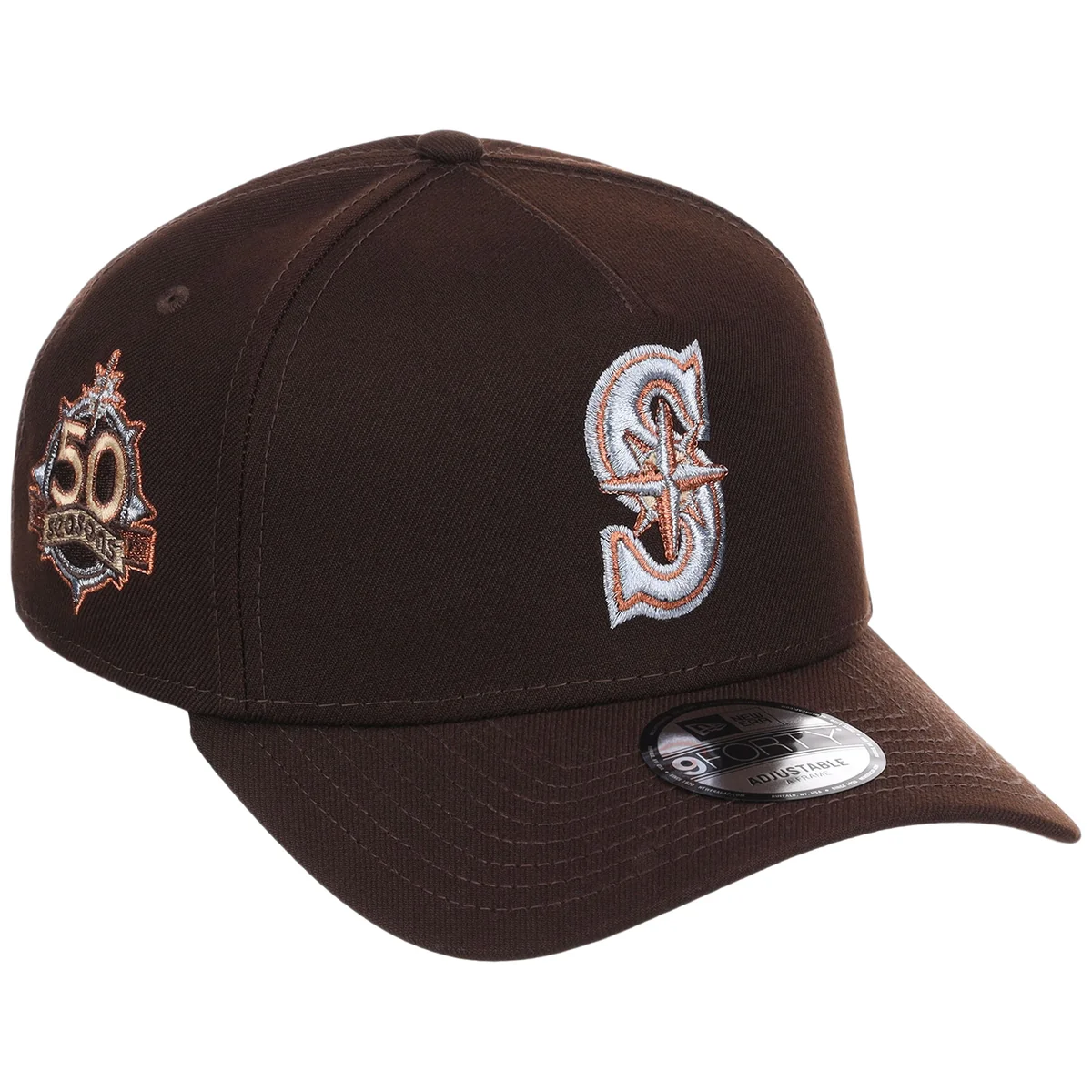 Seattle Mariners MLB Frosted Bark New Era 9FORTY A-Frame front view