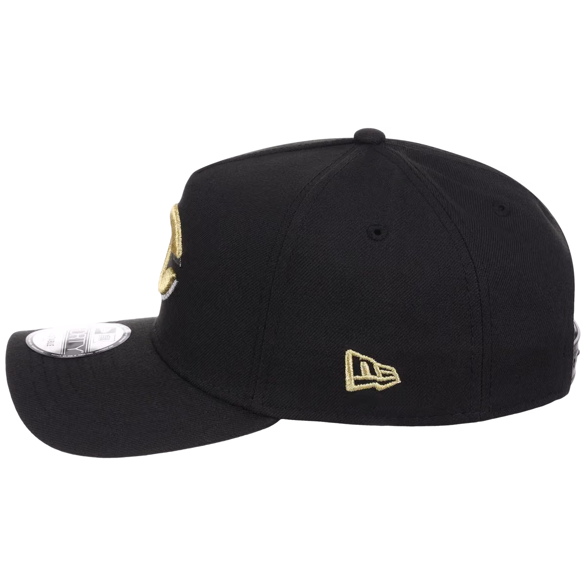 Cincinnati Reds MLB Black x Gold FASHION CORE New Era 9FORTY A-Frame detail view