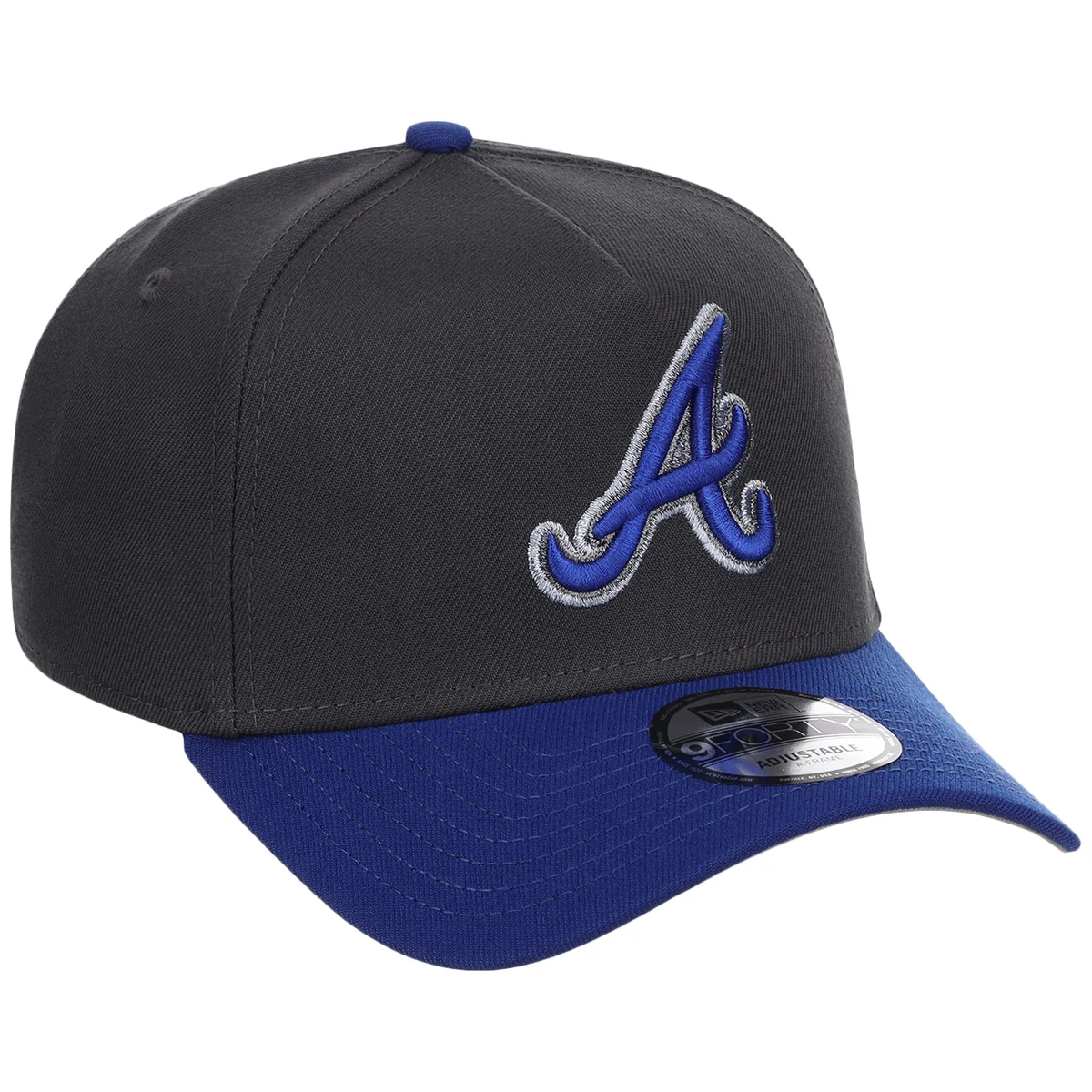Atlanta Braves MLB Graphite x Royal FASHION CORE New Era 9FORTY A-Frame front view