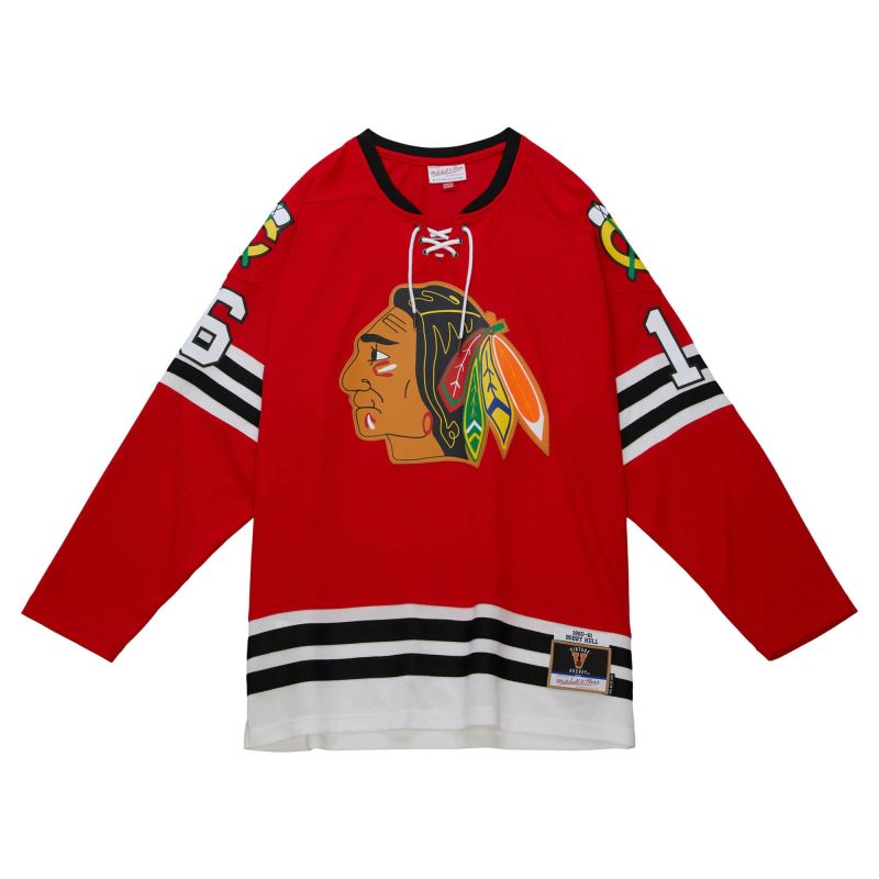 Bobby Hull #16 Chicago Blackhawks 1960-61 Mitchell & Ness NHL Jersey view 1