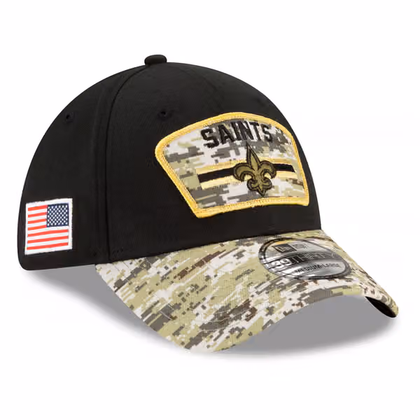 New Orleans Saints 2021 NFL On-Field Salute to Service New Era 39THIRTY Flex Fit Cap product photo