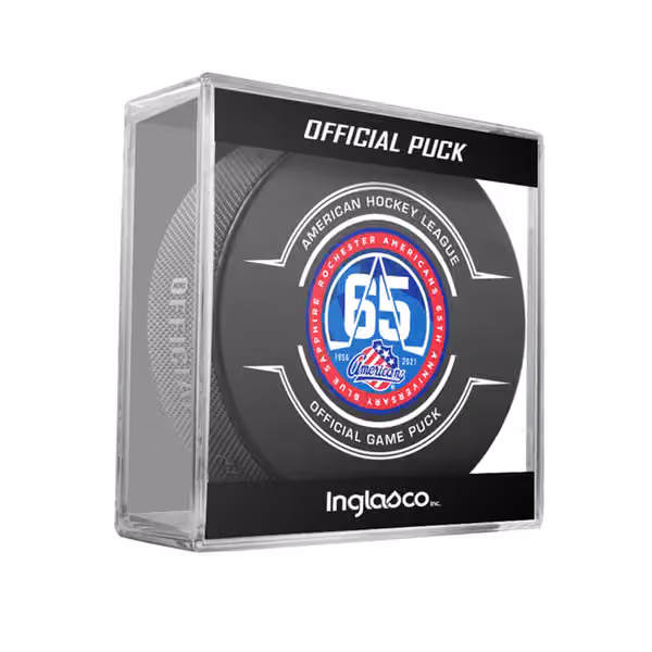 Rochester Americans 65th Anniversary AHL Official Game Puck view 1