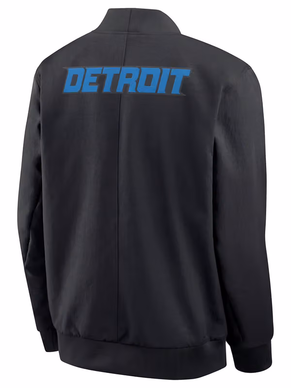 Detroit Lions 2026 NFL Rivalries Sideline Bomber Jacket Black view 3