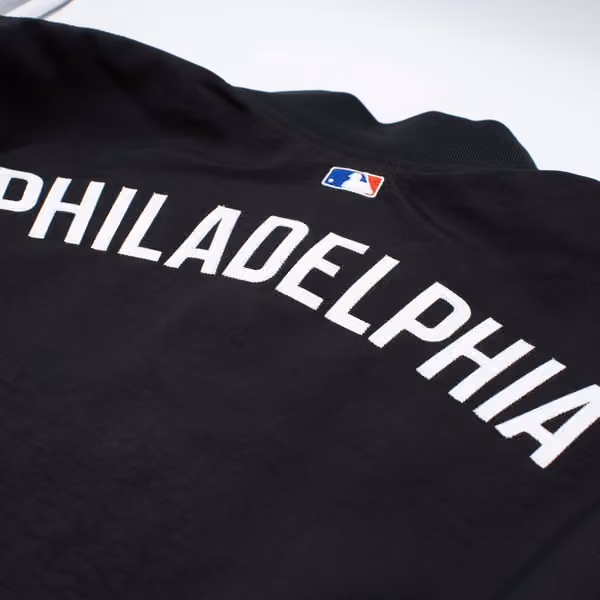 Philadelphia Phillies 2026 MLB Authentic Dugout Bomber Jacket Black view 7