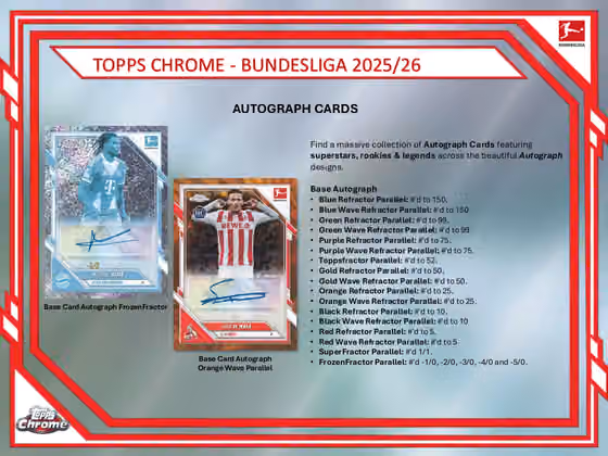 2025/26 Topps Chrome Bundesliga Football Blaster Box view 5